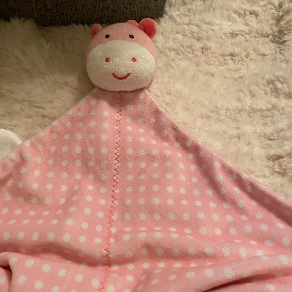 CARTERS Child of Mine Pink Giraffe Lovey Security Blanket Rattle Toy Pink 12"